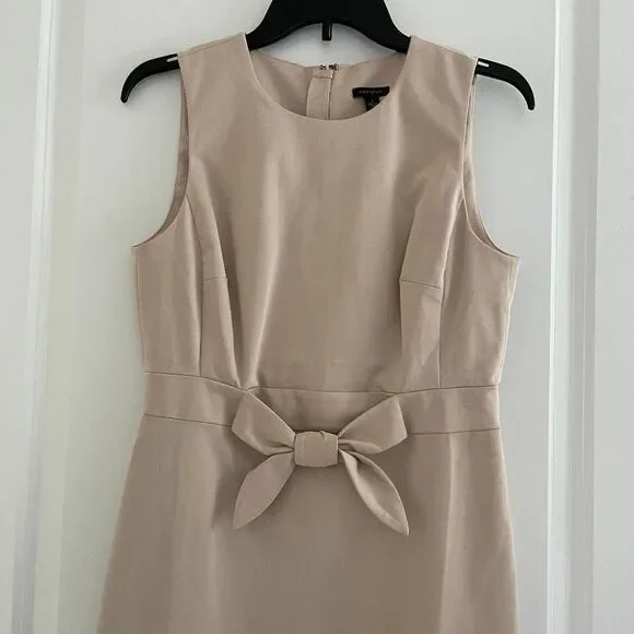 Ann Taylor Bow Tie Beige Dress - Picture 3 of 4
